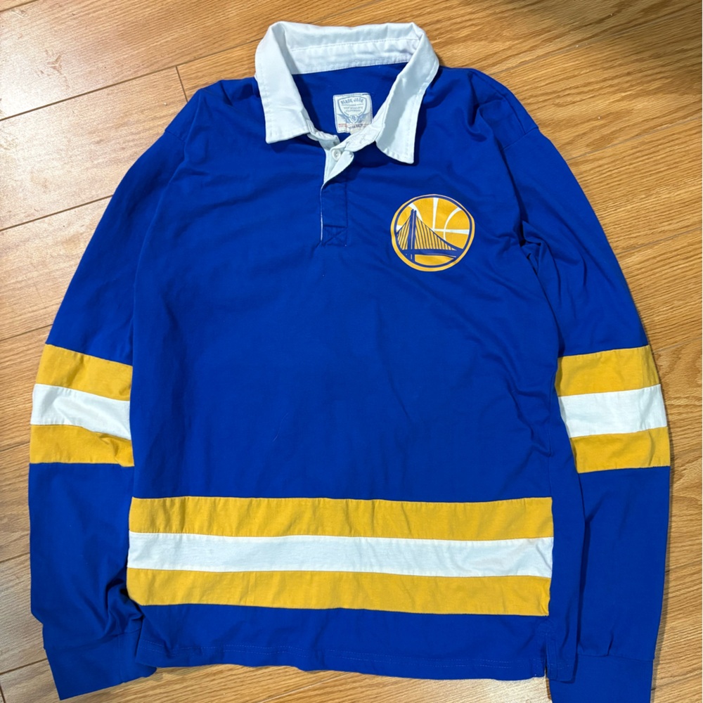 Black jack vtg stephen curry golden state warriors rugby polo shirt size XL